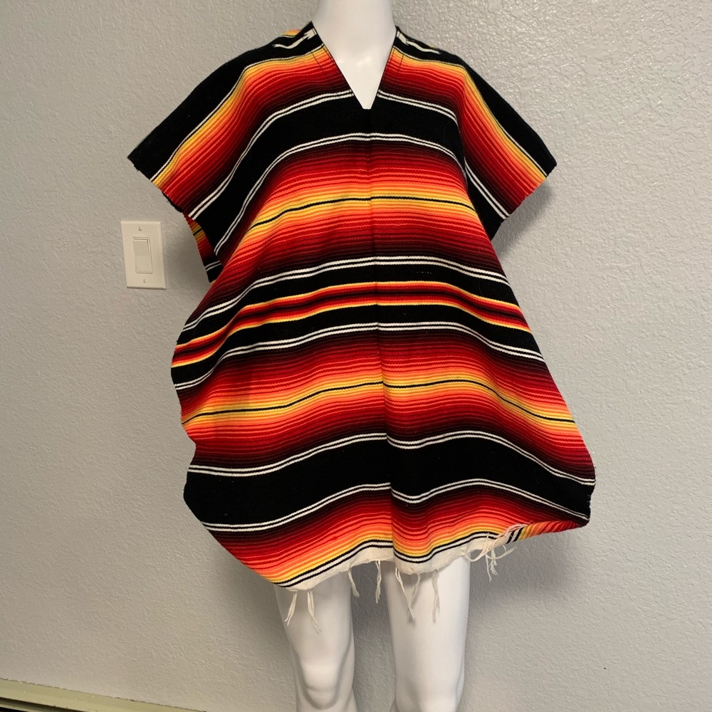Multicolored poncho